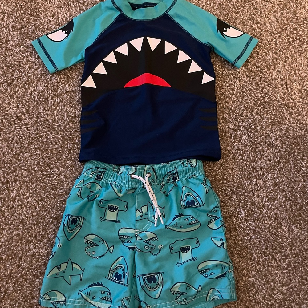 2 piece bathingsuit set Carters toddler boy 3T